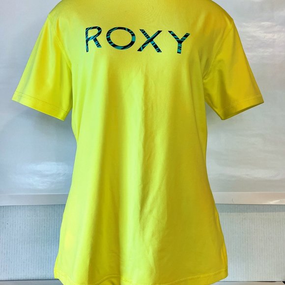 ROXY Rash Guard Short Sleeve - L- Yellow - Picture 1 of 4